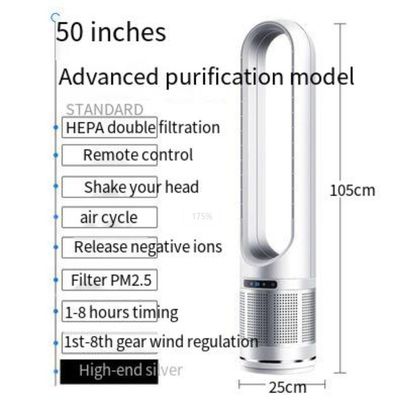 50 inch Bladeless Fan Air Circulation Tower Fan voor veilige en intelligente zuivering