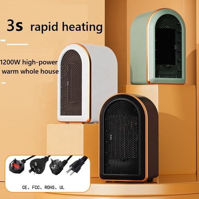 Op batterij aangedreven 1200W PTC Mini Portable Room Electric Fan Heater Snelle winterverwarming