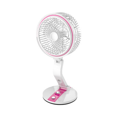 Rood oplaadbare tafel Persoonlijke ruimte USB mini draagbare ventilator met LED-licht voor thuis kantoor