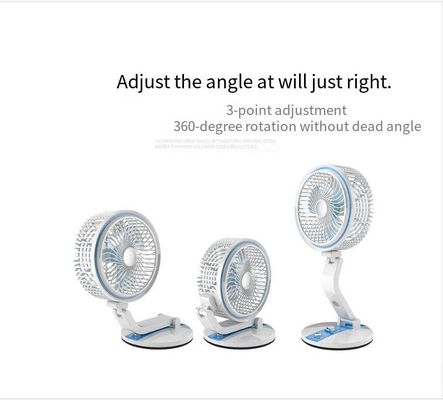 Rood oplaadbare tafel Persoonlijke ruimte USB mini draagbare ventilator met LED-licht voor thuis kantoor