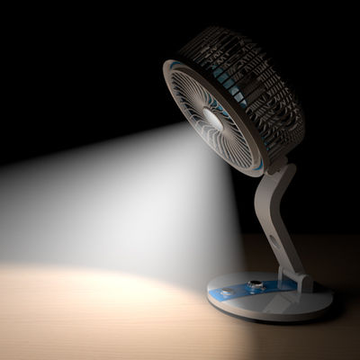 Rood oplaadbare tafel Persoonlijke ruimte USB mini draagbare ventilator met LED-licht voor thuis kantoor
