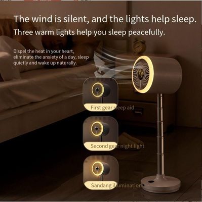 Stroombron usb Oplaadbare vloer ventilator met licht Draagbare tafelventilator