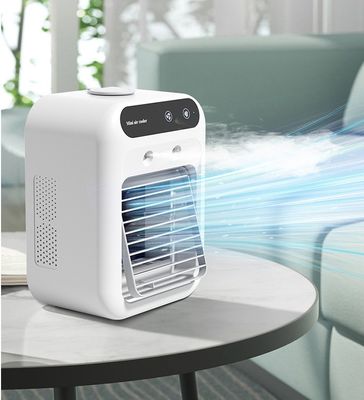 Nettogewicht 700 g Draagbare tafelluchtkoelventilator met luchtbevochtiger en USB 5V stroomtoevoer