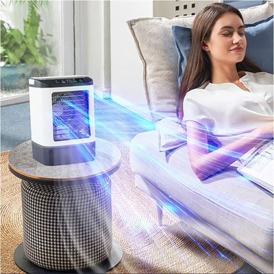 7 kleuren led licht aircooler met spray mist functie voor hotelkamer koeling oplossing