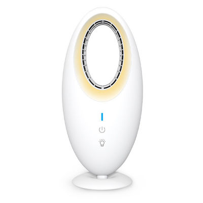 Elektrische ventilator stille automatische mini oplaadbare 2-in-1 Desktop Bladeless ventilator met licht