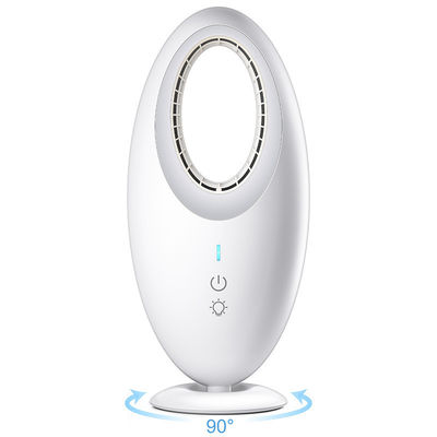 Elektrische ventilator stille automatische mini oplaadbare 2-in-1 Desktop Bladeless ventilator met licht