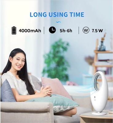 Elektrische ventilator stille automatische mini oplaadbare 2-in-1 Desktop Bladeless ventilator met licht