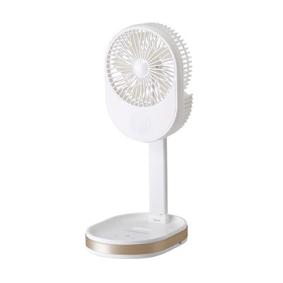 Gepersonaliseerd logo 1500 mAh USB oplaadbare tafelventilator met LED-licht en ABS PP materiaal