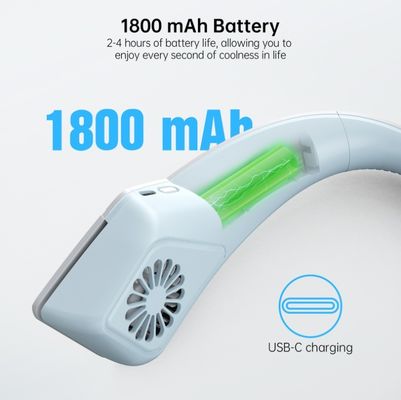 USB oplaadbare nek hangende ventilator met 18650 batterij 1800mAh en Bladeless Design