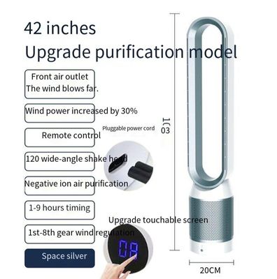 8 ventilator snelheid luchtgekoelde natuurlijke windtoren bladloze ventilator 42 inch met afstandsbediening