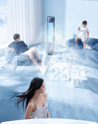 Verticale vloer mobiele ijsnevel airconditioning ventilator met 220V spanning en eigen schimmel