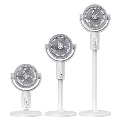 Verstelbare hoogte 4000mA Draagbare USB oplaadbare staande ventilator met timing led lamp licht