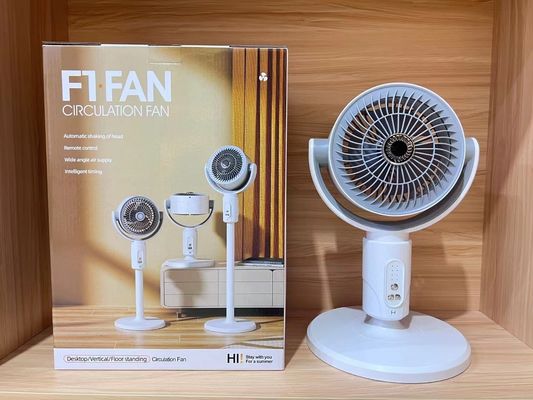 Verstelbare hoogte 4000mA Draagbare USB oplaadbare staande ventilator met timing led lamp licht