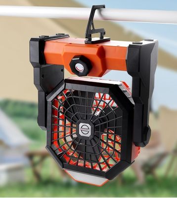Zomer Draagbare Outdoor oplaadbare batterij camping ventilator met LED-licht Private Mould NO