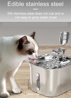 OEM 2.2l roestvrij staal watervoerder voor katten Elektrische slimme huisdier water dispenser Logo OEM