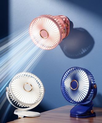 USB oplaadbare 6 inch draagbare ventilatoren met nachtlicht 720 draaibaar persoonlijke clip ventilator voor thuis kantoor