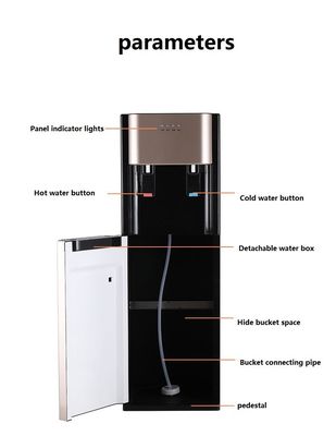Plastic behuizing staande automatische warm en koud bodem laden fles water dispenser