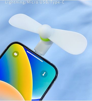 Opvouwbare draagbare telefoonventilator TPE ABS materiaal 2 in 1 voor iPhone Android
