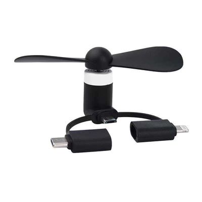 Gepersonaliseerd logo Mobiele telefoon Draagbaar 3 In 1 USB Type C Fasting Cooling Mini Fan voor 15g