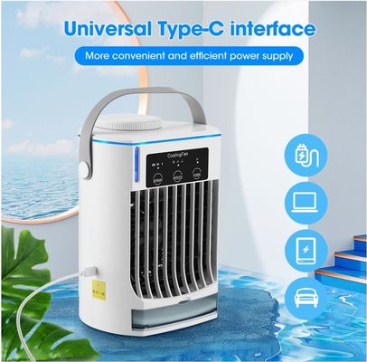 Elektrische mini airconditioner draagbare koeler ventilator voor kantoor tafel 2 pc waterkoeling