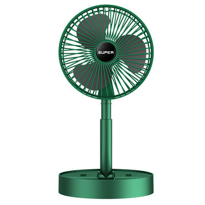 Oplaadbare Desktop Scalable Fan Wit Groen Plastic Desktop Home Draagbare Elektrische Ventilator