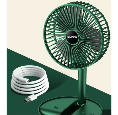 Oplaadbare Desktop Scalable Fan Wit Groen Plastic Desktop Home Draagbare Elektrische Ventilator