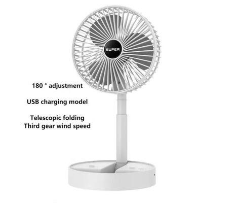 Oplaadbare Desktop Scalable Fan Wit Groen Plastic Desktop Home Draagbare Elektrische Ventilator
