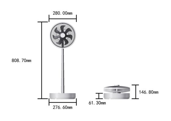 Ventilator voor luchtkoeling op de vloer met draagbaar telescopisch ontwerp en afstandsbediening