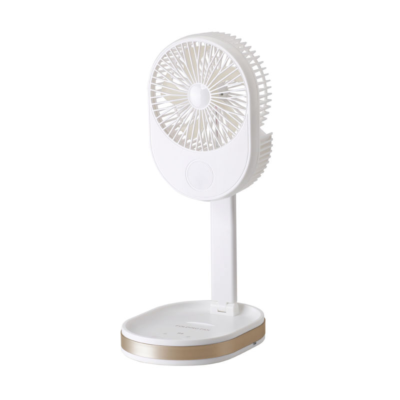 Gepersonaliseerd logo 1500 mAh USB oplaadbare tafelventilator met LED-licht en ABS PP materiaal