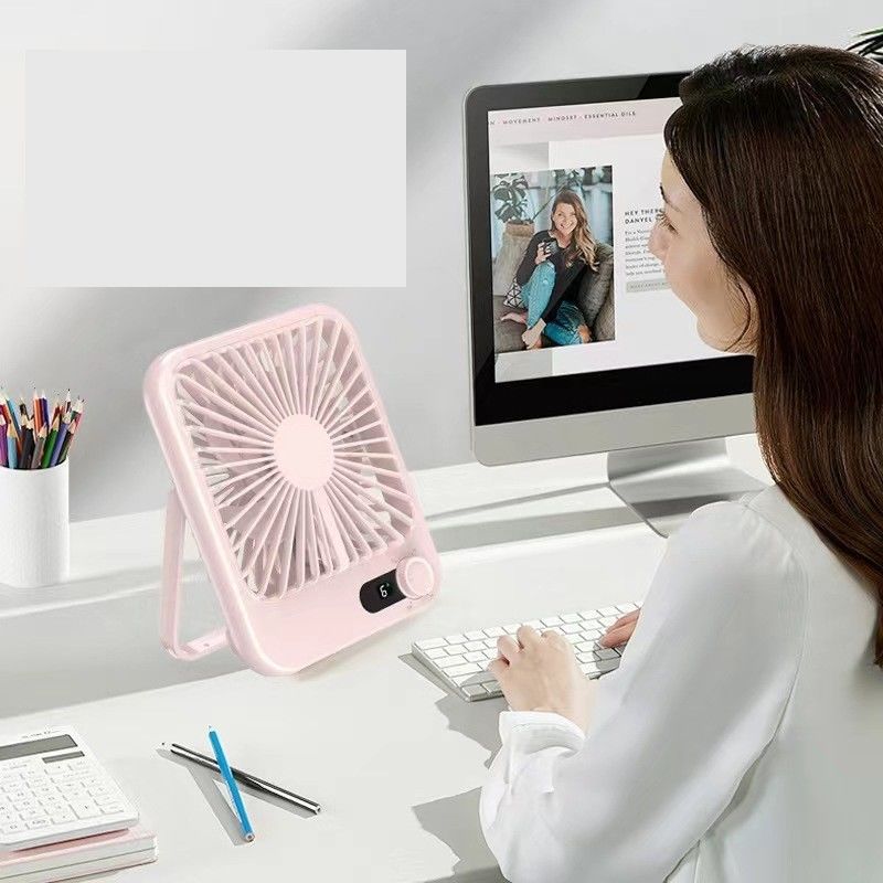 Draagbare mini-koelventilator voor kantoor thuis oplaadbare kleine opvouwbare persoonlijke tafel