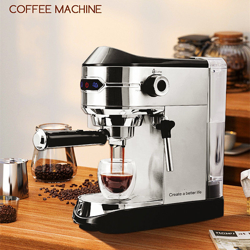 Draagbare elektrische espresso-koffiemachine van roestvrij staal voor thuis en kantoor