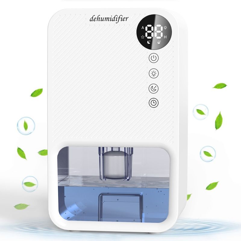 Elektrische draagbare 1100 ml mini luchtontvochtigingsapparaat voor vochtig schimmelvocht GEEN app-gecontroleerd