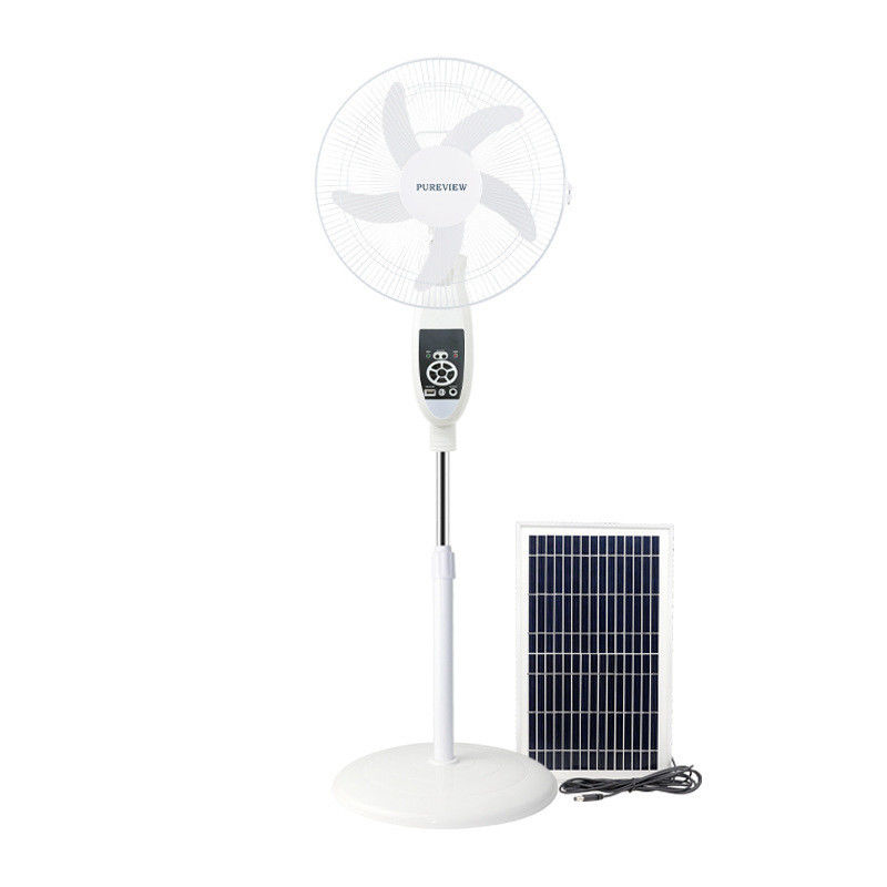 Afstandsbediening 16 inch draagbare verticale zonneventilator met LED-lampen en panelen
