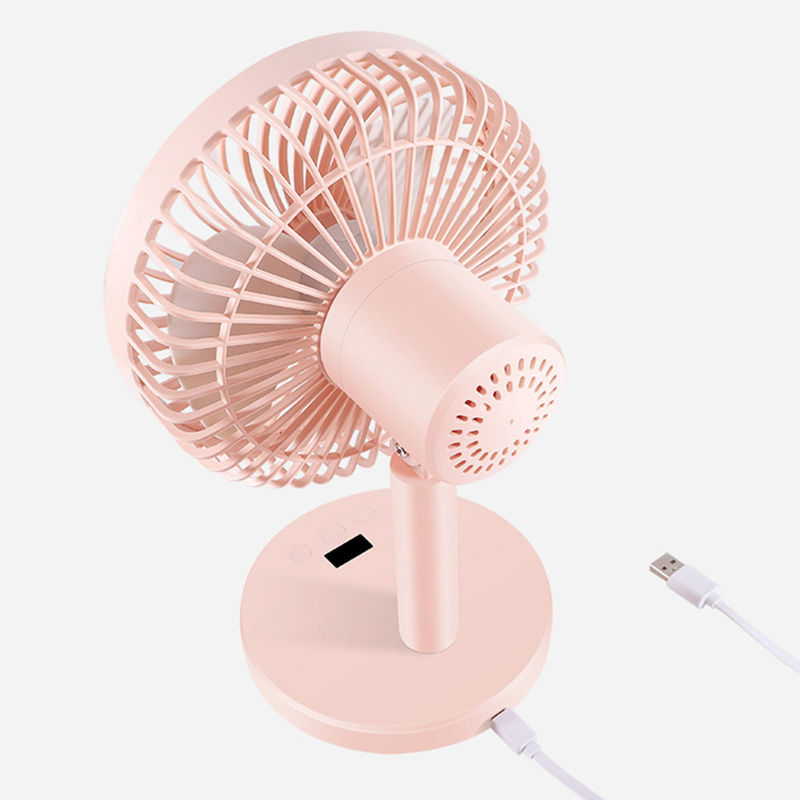 Zilkschermgeprinte plastic tafelventilator voor badkamer en USB-luchtcirculatiesysteem